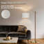 Lampe sur pied moderne avec interrupteur au pied à intensité variable, lampe sur pied réglable de 68 pouces avec abat-jour en tissu blanc pour le salon, la chambre à coucher et la lampe de lecture de bureau