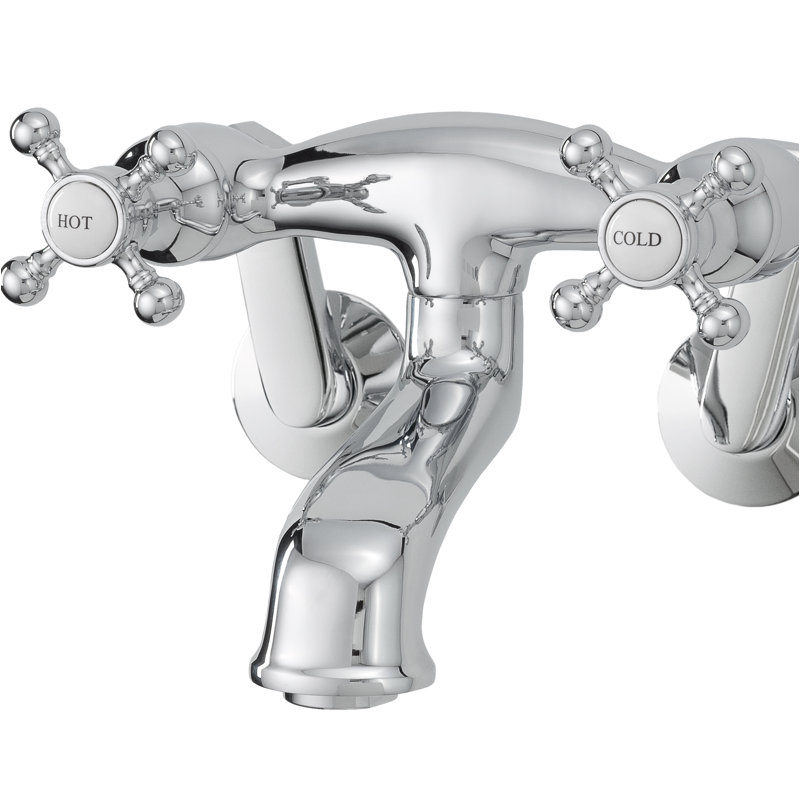 2 Handle Bathroom Clawfoot Tub Faucet, Brushed Nickel