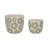 Pottery and Cement Planters with Decorative Design - Durable Indoor/Outdoor Plant Pots - Modern Flower Containers - Set of 2-864762355