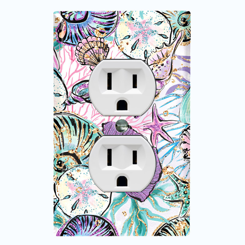 Patterned 1 - Gang Duplex Outlet Standard Wall Plate