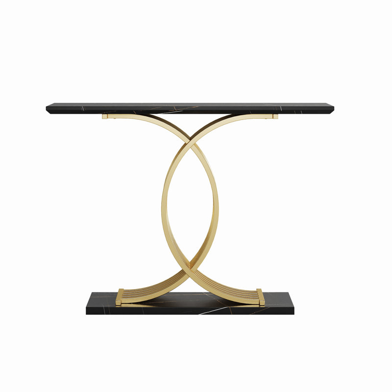Accent Table Console Table, Gold Intertwined Metal Legs Luxury High-End Entryway Furniture