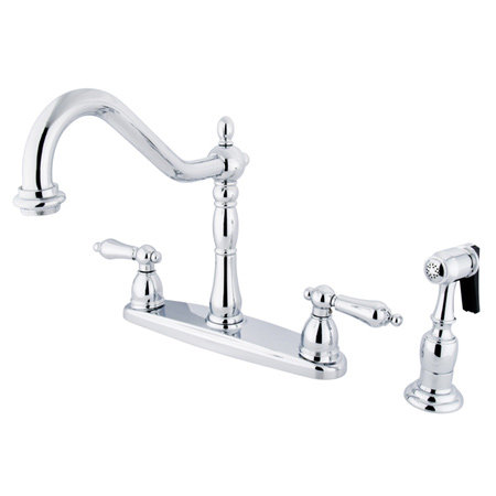Robinet de cuisine à poignée double Heritage, Chrome poli