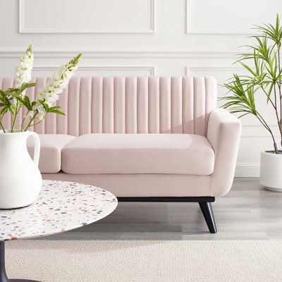 Engage Channel Tufted Fabric Loveseat