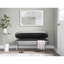 Banc de rangement contemporain en métal chromé et similicuir-261176220