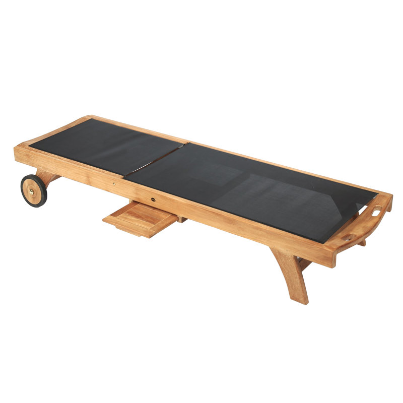 Ellie-Maye 82" Long Reclining Teak Single Chaise