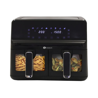 9L Digital Dual Air Fryer with Timer and Low Fat Oil Free