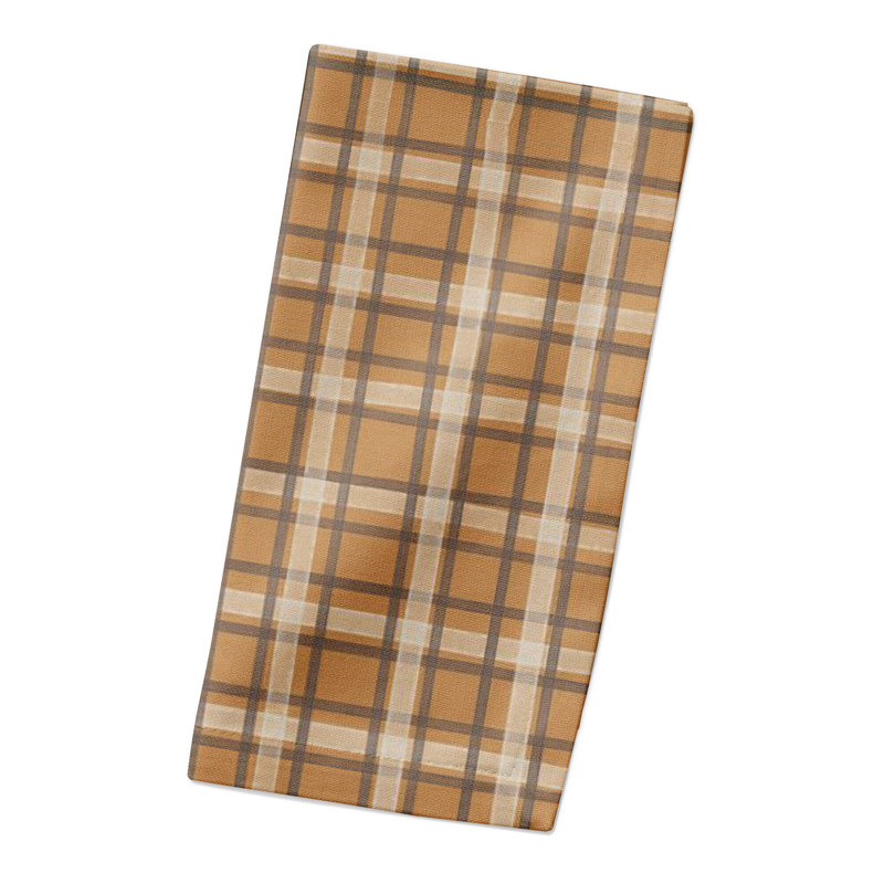 Martita Cotton Plaid Square Napkin, Orange