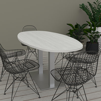 Oval Shaped Conference Table with Power And Data Module 6 Person Meeting Room Table