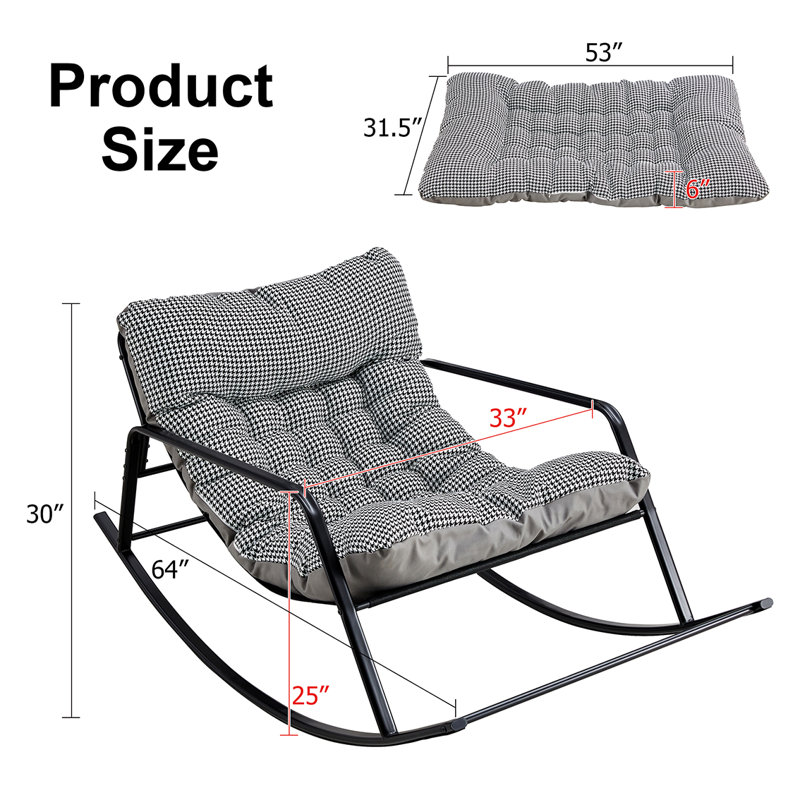 Chaise berçante d'extérieur en métal Fiona