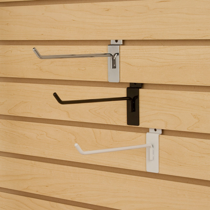Metal Slatwall Hooks, White