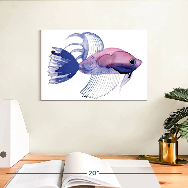 Purple Fish Mini, 8" H x 12" W