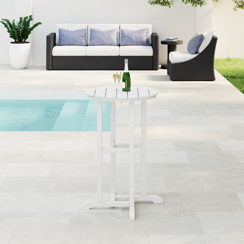 Table de bar d'extérieur Laguna, Blanc, 37'' H X 27'' D X 27'' W