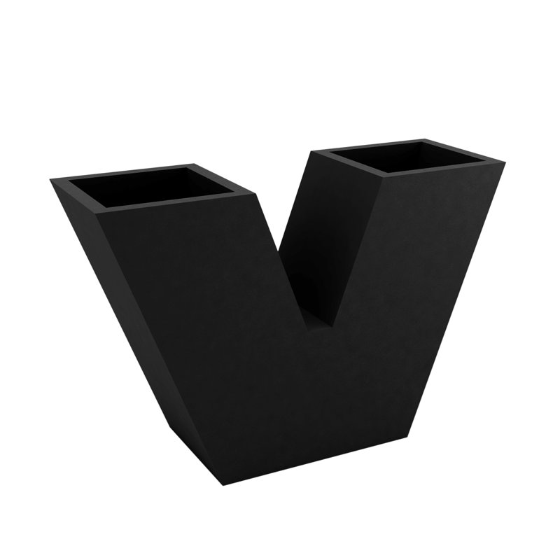 Pot à fleurs en résine Uve, Noir, noir, noir, noir, 31.5" H x 14.25" W x 14.75" D