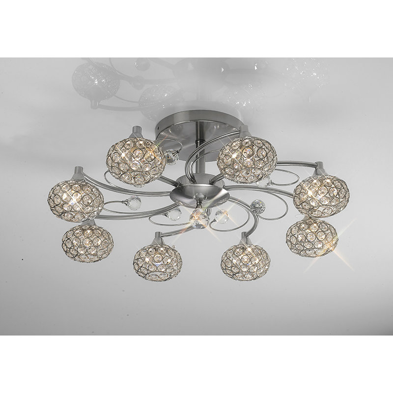 Eckenrode 8 - Light Unique/Statement Chandelier, Satin Nickel