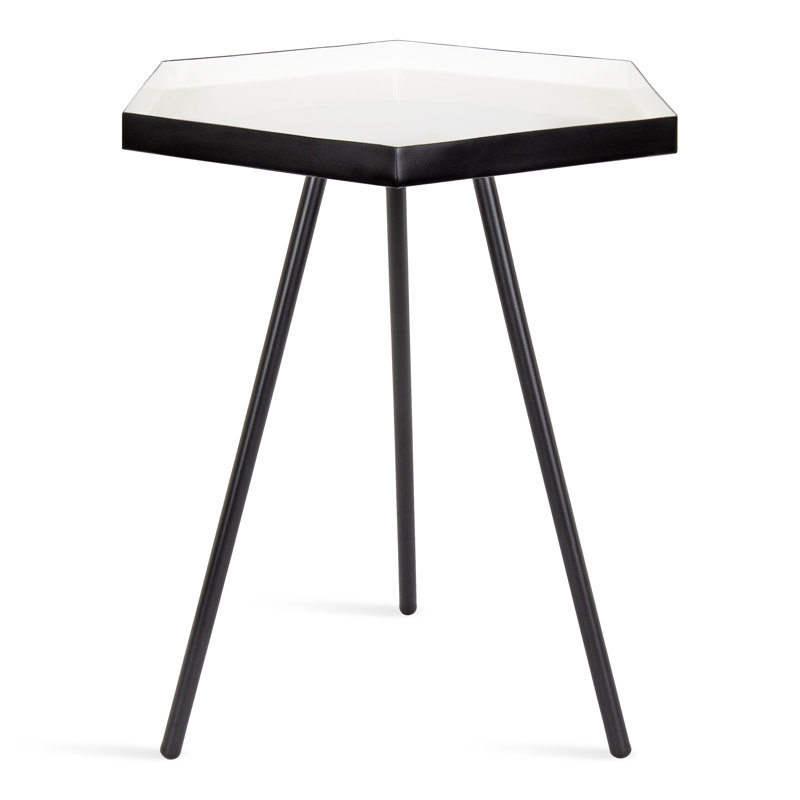Table de bout Alfie, Noir, Blanc