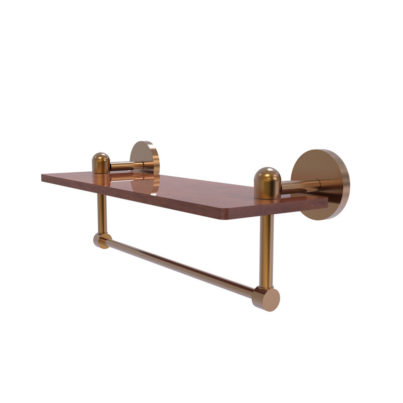 Tablette murale unie bois ironwood Itzhak, Bronze brossé, H 5 po x l 16 po x P 5 po
