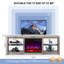 70'' Modern Fireplace Tv Stand With Led Lights & Adjustable Glass Shelves, Grey-133830706