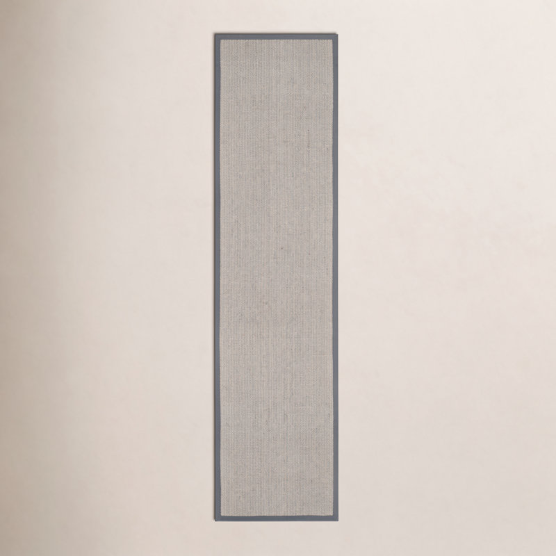 Tapis brun / gris en jute Arlen, Tapis de couloir 2 pi 6 po x 8 pi