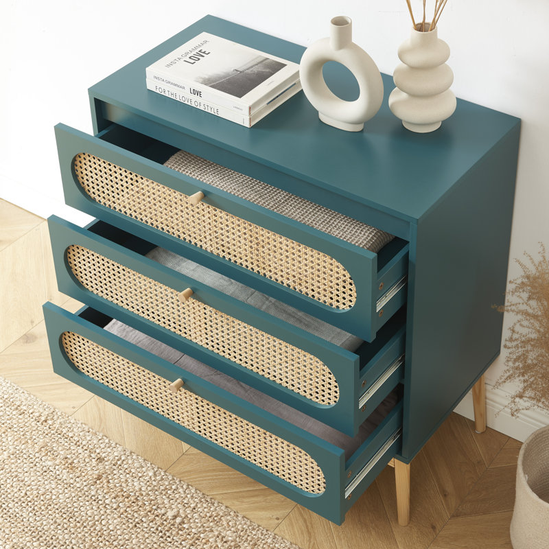 Alexian 40cm W 3 - Drawer Chest of Drawers, Blue