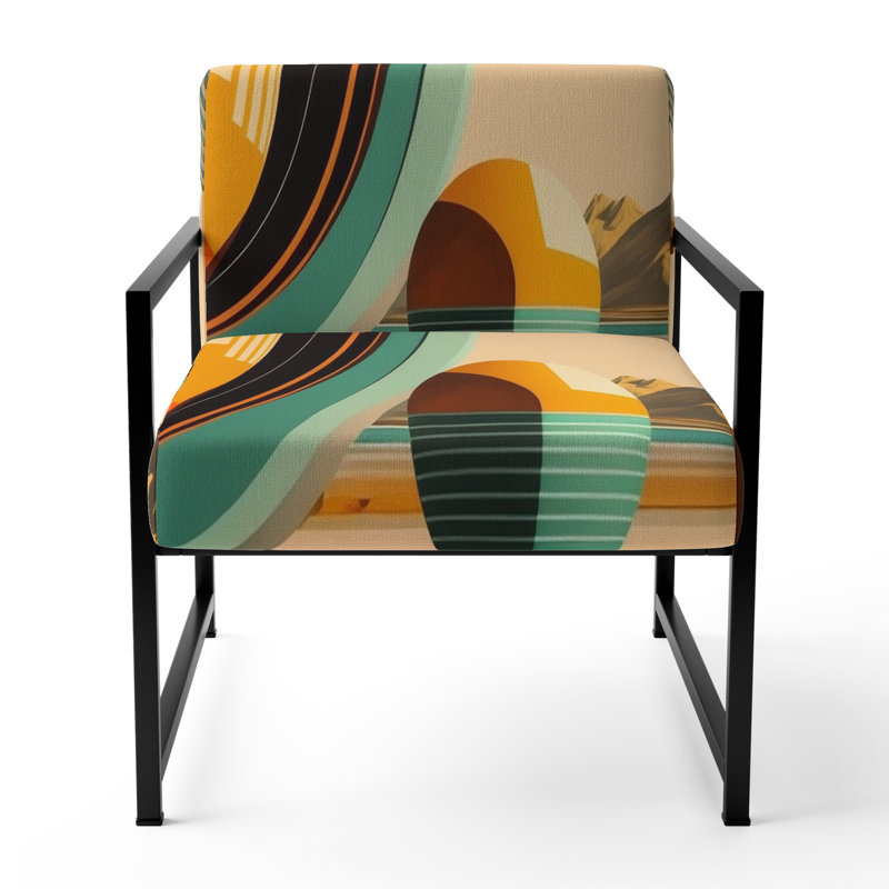 Chaise d'appoint rembourrée Vintage Mid-Century, Noir