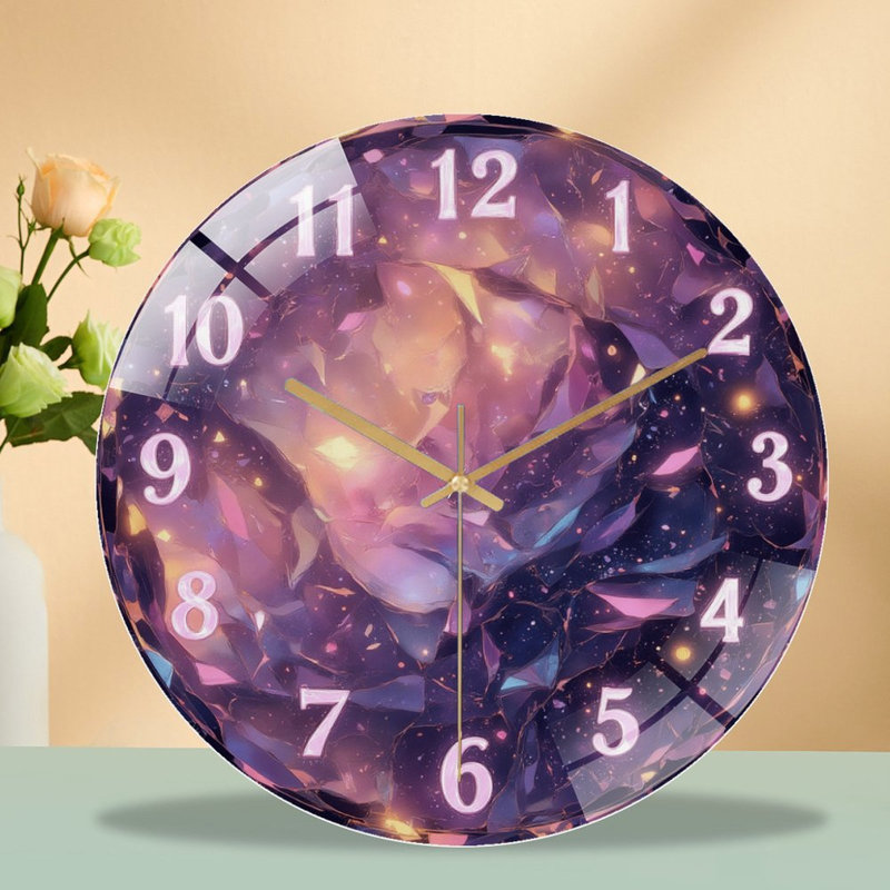 Horloge murale en cristal 12 po