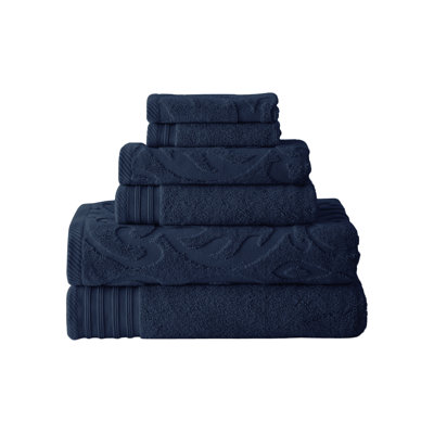 Ensemble de serviettes 6 pièces 100 % coton Jacquard