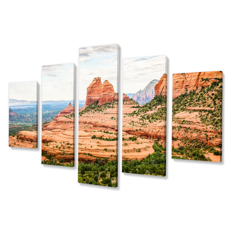«Beautiful Shot Sedona Arizona», impression sur toile de paysages - 5 panneaux