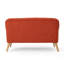 Tissu orange exquis avec accoudoirs légèrement roulés et capitonnage à boutons, pieds en bouleau au fini brun, assemblage pour une élégance raffinée, magnifique revêtement de pieds, 50 po l x 28,89 po p x 30,63 po h