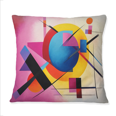 Colorful Suprematism Essence Of Pure III - Abstract Suprematism Printed Throw Pillow