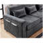 Canapé d'angle Trey 115"W en chenille grise avec dossier réglable, ports de chargement USB, poches sur les accoudoirs, pouf de rangement et coussins décoratifs