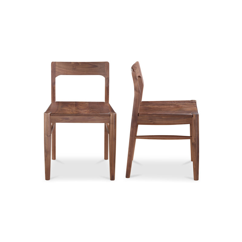 Krieger Solid Wood Slat Back Side Chair, Brown
