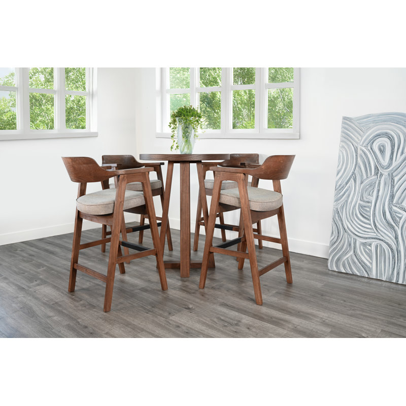  Mia Round Pub Height Table, Cinder, 42" H x 32" L x 32" W
