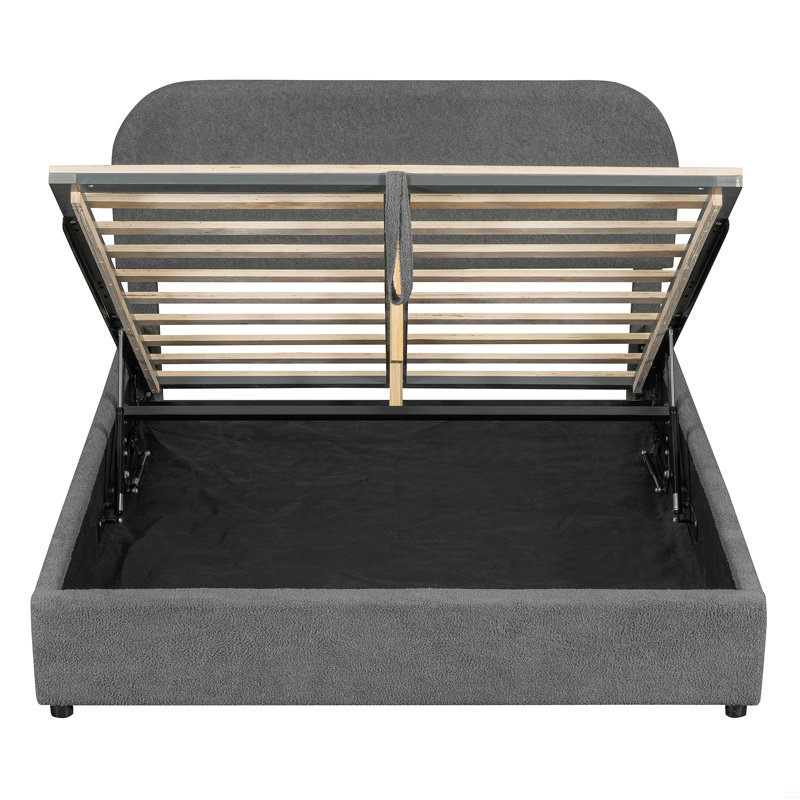 Grand lit plateforme tapissier Teddy
