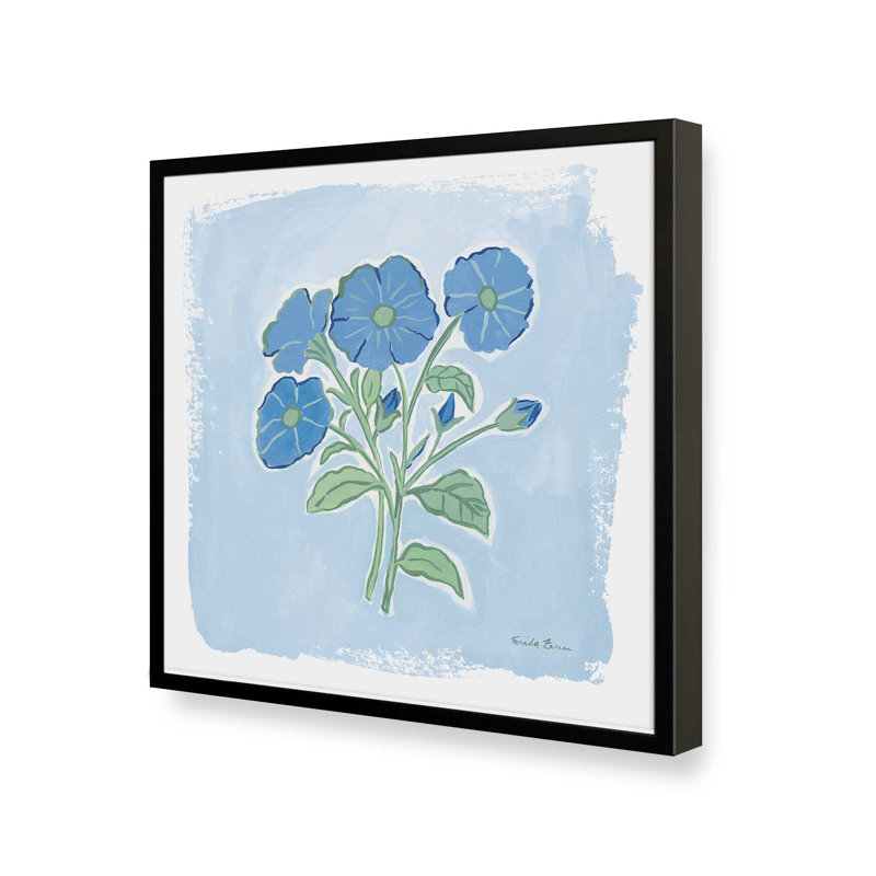 «Garden Blues I» par Farida Zaman, reproduction d'art, H 30 po x l 30 po, Noir