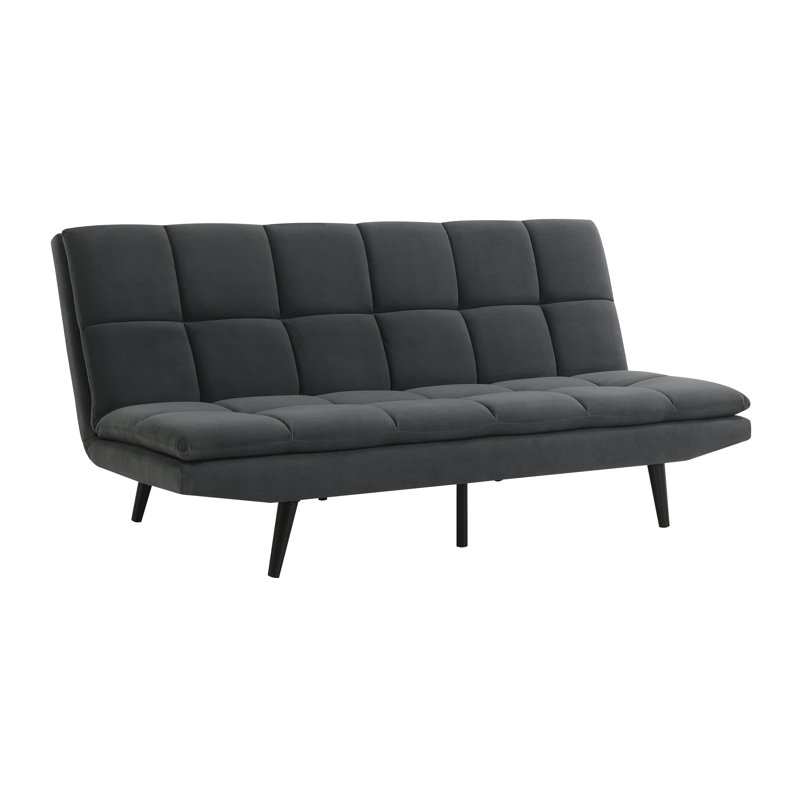 Jakylie Full 70" Wide Tight Back Convertible Sofa, Grey 100% Polyester