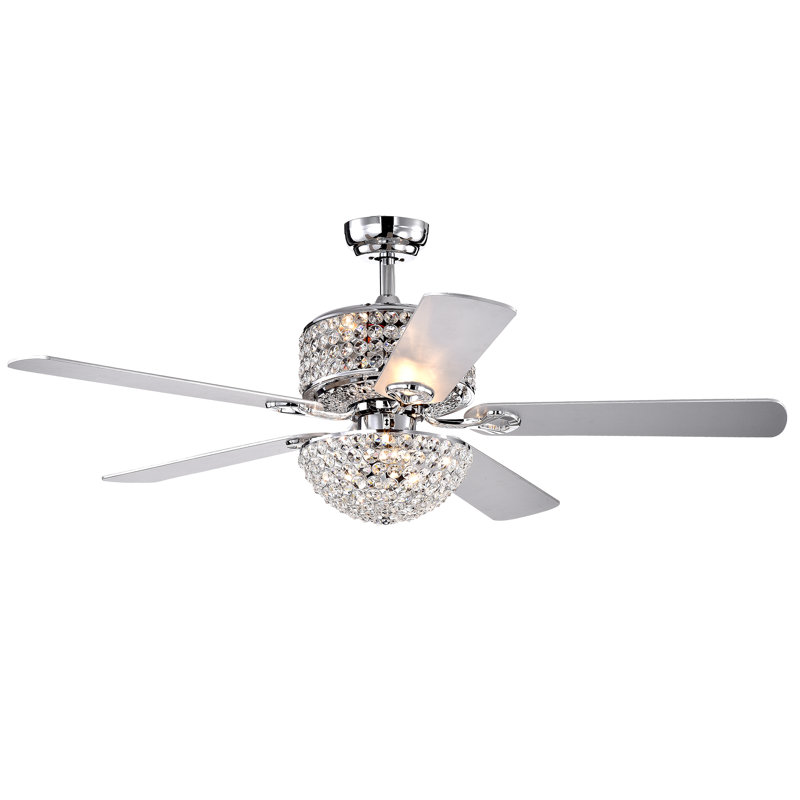 Ventilateur de plafond en cristal à 5 pales Shoreview avec ensemble d'éclairage inclus