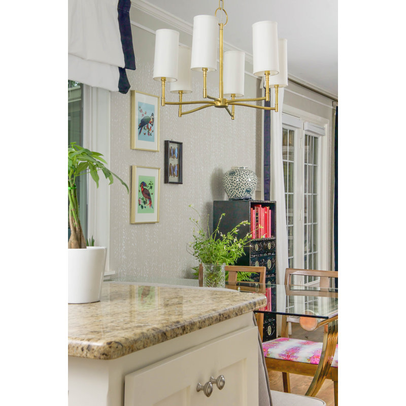 Dillion 6 - Light Chandelier, Aged Brass
