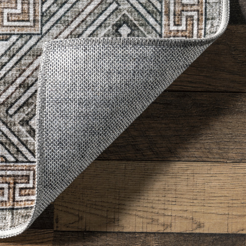 Xenia Faded Transitional SplashGuard Machine Washable Area Rug, Rectangle 5' x 8'