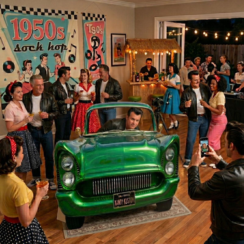 SS11381 1950s Flashy Candy Green Car Party Prop