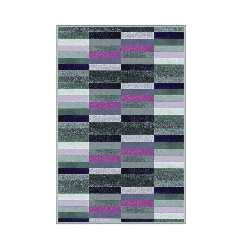 Tapis tissé élégant, 31,5 po x 47,2 po | 100% polyester, hauteur des poils: 0,04 po, hauteur totale: 0,31 po | Antibactérien, feutre en PVC antidérapant | Lavable à la machine, parfait pour le salon et la chambre à coucher