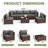 7-Piece Outdoor Wicker Patio Conversation Furniture Set With Cushions-1398123926