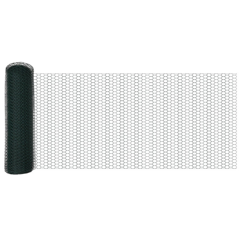 Hexagon Fence Green Steel, 80cm H x 5000cm W