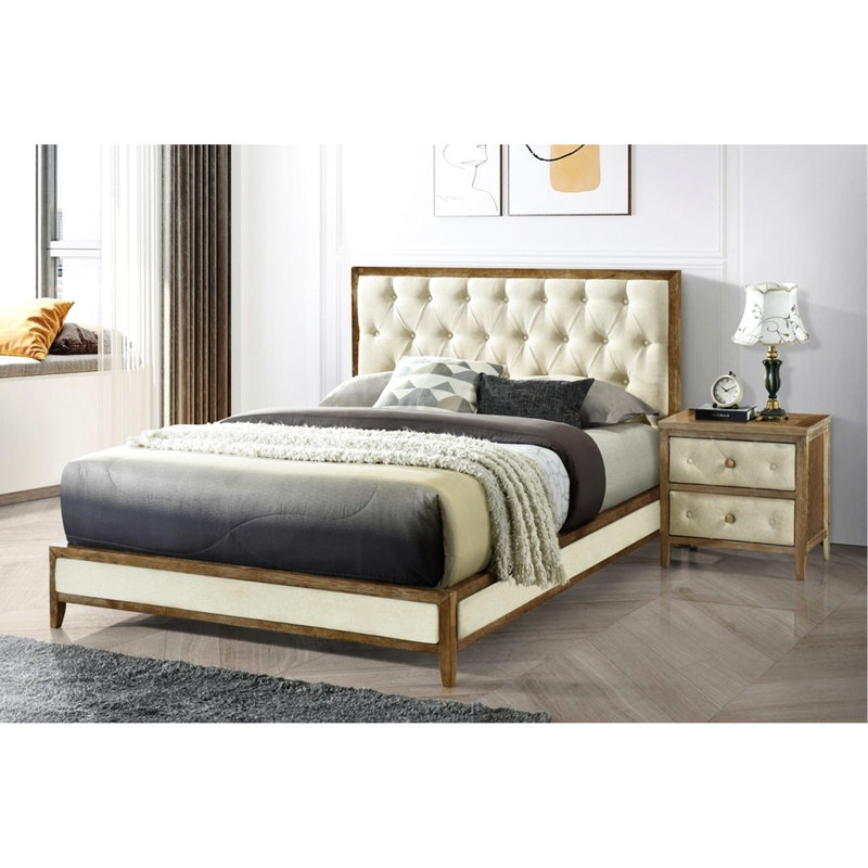 Table de chevet moderne avec finition noyer et rangement pratique pour de beaux tiroirs, Noyer