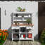 Table de jardin en bois 66 po avec 2 tiroirs, armoire et tablettes ouvertes-45314250