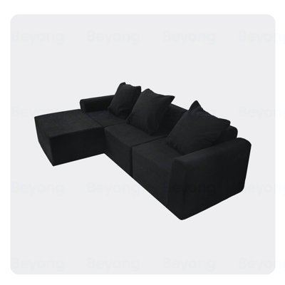 Convertible Modular Sectional Sofa Set in Popular Microfiber Fabric, Perfect for Flexible and Comfortable Seating Arrangements.