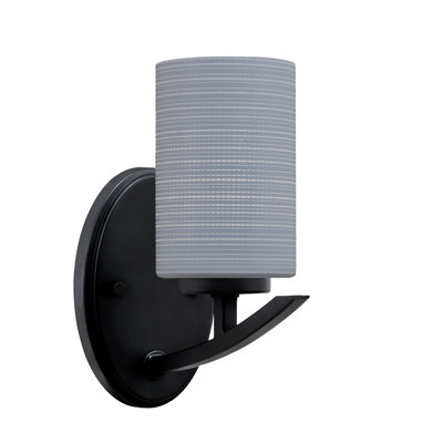 Kurve Downlight Wall Sconce With 4" Grey Matrix Glass