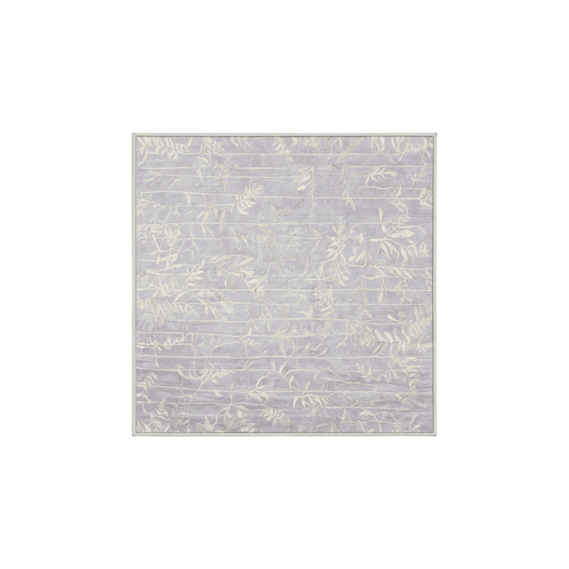 Machine Washable White Area Rug, Square 4'