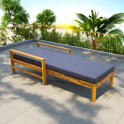 Outdoor Lounge Chair With Adjustable Backrest And High-density Foam Cushion by Latitude Run