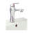 The Renovators Supply Inc. 14'' White Porcelain U-Shaped Bathroom Sink with Faucet and Overflow