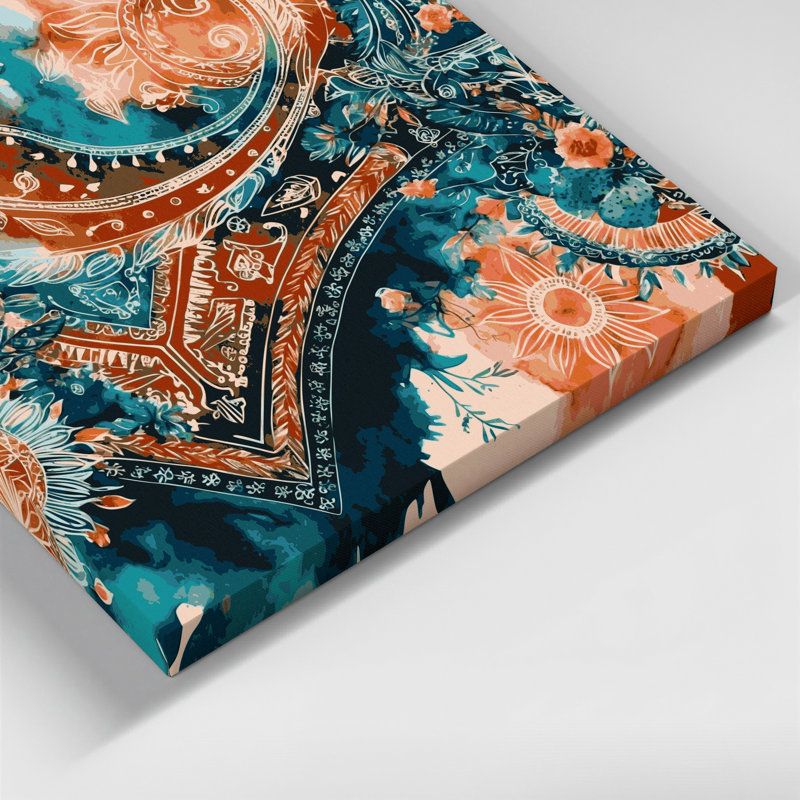 Art mural sur toile 76 "Southwestern Cowboy Paisley Bandana", H 16 po x l 16 po